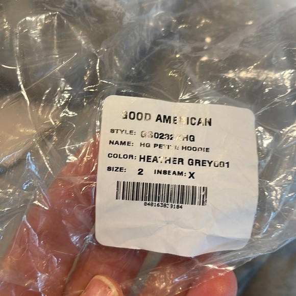 Good American cropped hoodie size 2 heather grey - Picture 9 of 9